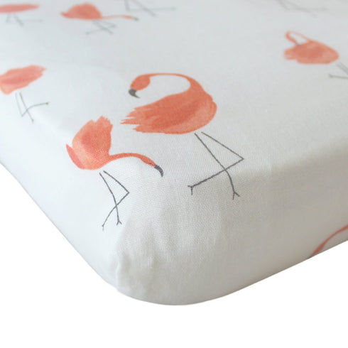 Baby Changing Pad Cover Set Muslin, Portable Contoured Diaper Change Pad Sheet for Boys and Girls by Vlokup, Flamingo...