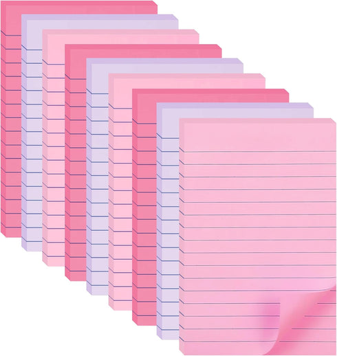 (9 Pack) Lined Sticky Notes 4X6 in Post Sticky Notes with Lines, Large Ruled Post Sticky Colorful Super Sticking Power Memo Pads Strong Adhesive, ...