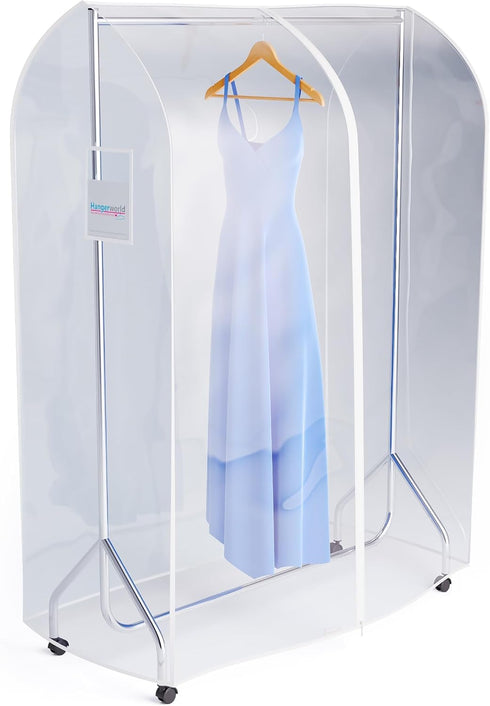 HANGERWORLD 4ft Clothes Garment Rack Cover for Open Closet Clear Showerproof COVER ONLY (48"x24"x65")...