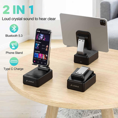 LENRUE Gifts for Men Women, Cell Phone Stand with Wireless Bluetooth Speakers, Flexible Comfort View, Loud Clear Sound, Birthday Gifts for Women M...