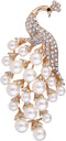 Vintage Peacock Brooches For Women Animal Rhinestone Simulated Pearl Brooch Pin Jewelry Accessories...