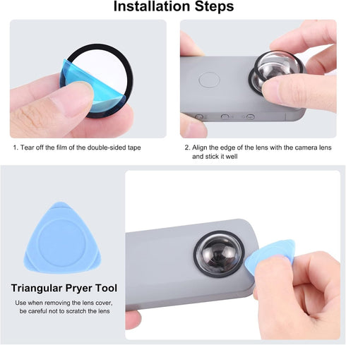 PULUZ Lens Guard PC Protective Lens Cover Case for Ricoh Theta SC2 / S/V Spherical Cameras Accessories Case Sticky Lens Protector...