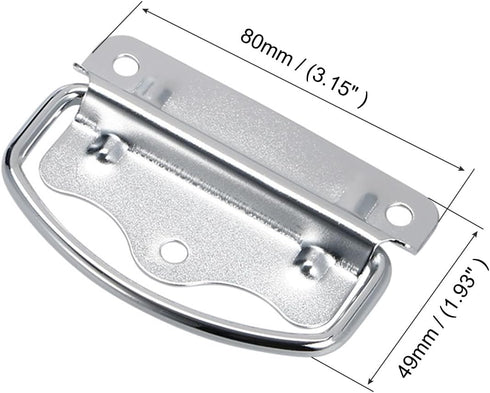 Chest Ring Pull Handle (80mm/3.15") 2Pcs, Iron Spray Paint Folding Pull Handle - for Home Lifting Door Chest Toolbox, Silver...