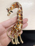 Enamel Giraffe Animal Brooch Pin for Women Girls Men Fashion Rhinestone Gold Tone Exquisite Big Dress Hat Costume Accessories Creative Christmas B...