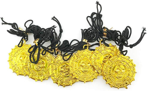 6PCS Pirate Necklace Skull Necklace Toy Funny Hanging Tag Necklace for Child Kids Early Educational Toy Party Favors...