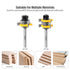 1/4 Inch Shank Tongue and Groove Set of 2 Pieces Router Bit 3 Teeth Adjustable T Shape Wood Milling Cutter?Tongue and Groove groove joints Router ...