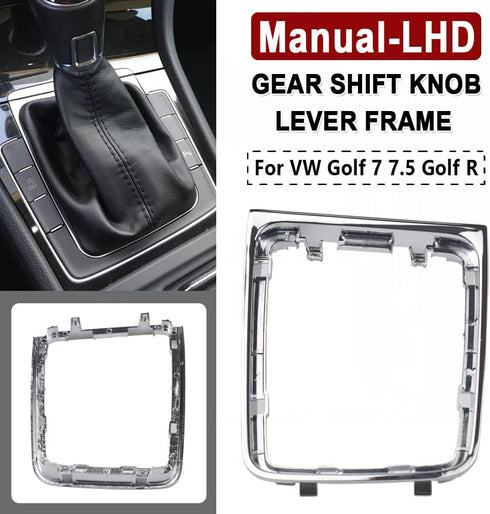 Hacreyatu for VW Manual Golf 7 7.5 Golf R Left Driving Gear Shift Knob Lever Gear Stick Frame Bracket Circle Shift Knob 5GG713203A...