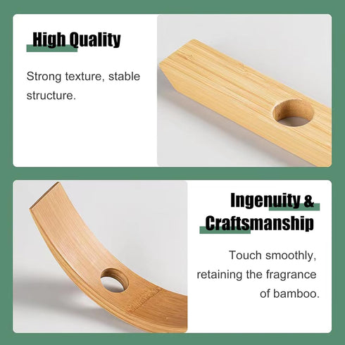 Bamboo Wine Rack, Single Wine Bottle Holder for Countertop, Unique Self Balancing Wine Holder for Wine Bottle Display Storage, Wine Organizer Shel...