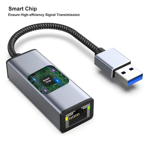 BENFEI USB 3.0 to Gigabit Ethernet Adapter Compatible for MacBook, Surface Pro, PC with Windows11/10/8/7, XP, Vista, Mac[Aluminium Shell&Nylon Cab...