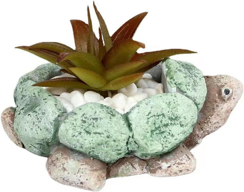 Plant Pot, Turtle Cement Flower Pot Unique Cute, Succulent Cactus Gift Planter with Drainage Hole, Decorative Novelty Planter Container...