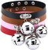 Multicolor PU Simulated Leather Silver-tone 4cm Large Bell Pendant Neckband Choker Necklace...