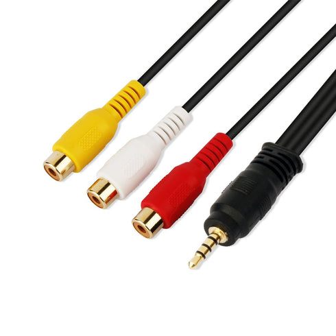 3.5mm to RCA Audio Extension Cable,Gold Plated 3.5mm Male to 3RCA Female Stereo Audio Cable for Smartphones,MP3, Tablets,Speakers,Home Theater - 3...