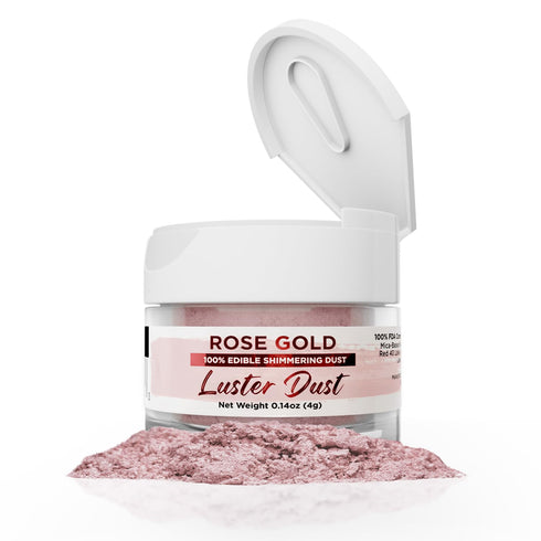 Luster Dust - Rose Gold (4g 1x Jar) | Edible Vegan Dust & Paint for Cake Decorating, Ice Cream, Desserts, Cocktails and Beverages by Bakell...