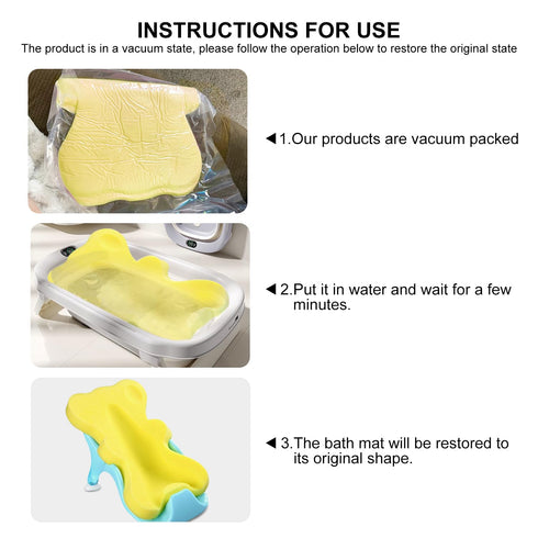 HALLO Soft Infant Bath Sponge Skid Proof Baby Bath Mat Newborn Odor Free (Yellow)...