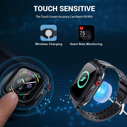 for Waterproof Apple Watch Case 44mm 40mm 45mm 42mm 41mm 38mm, IP68 Waterproof Case with Band and Screen Protector for Apple Watch Series 8 7 6 5 ...