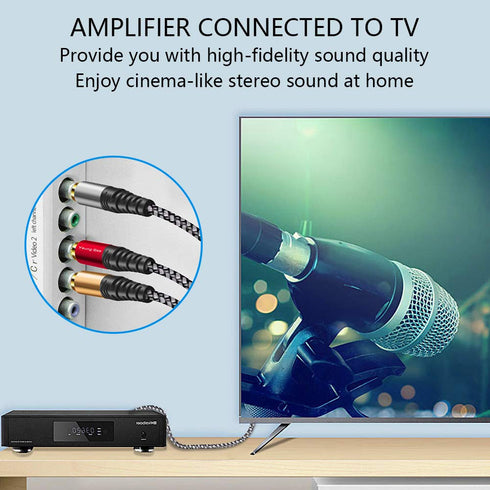 Audio Video RCA Cable 10 ft,Yeung Qee 3RCA Male to 3RCA Male Composite AV Cable Compatible with Set-Top Box,Speaker,Amplifier,DVD Player and More ...
