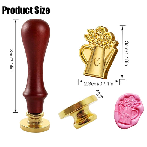 12 PCS Wax Seal Stamp Set, Brass Wax Stamp Heads and Wooden Handle, Vintage Retro Classical Wax Sealing Stamp Crafts Wax Seal Stamp Kit with Box f...