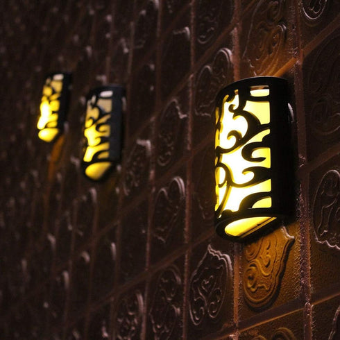 Decorative Lanterns with Timer, Candle Light Flameless Candles Indoor/Outdoor Wall Sconces,Flickering Flames Wall Light for Hallway, Bathroom,Use ...