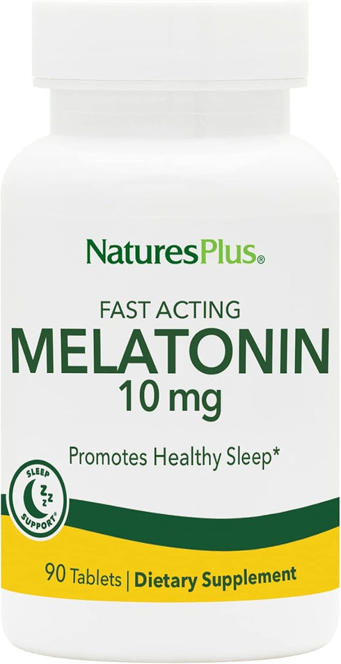 Natures Plus Melatonin 10 mg - 90 Fast-Acting Tablets - Promotes Healthy Sleep - Vegan, Gluten Free - 90 Servings...