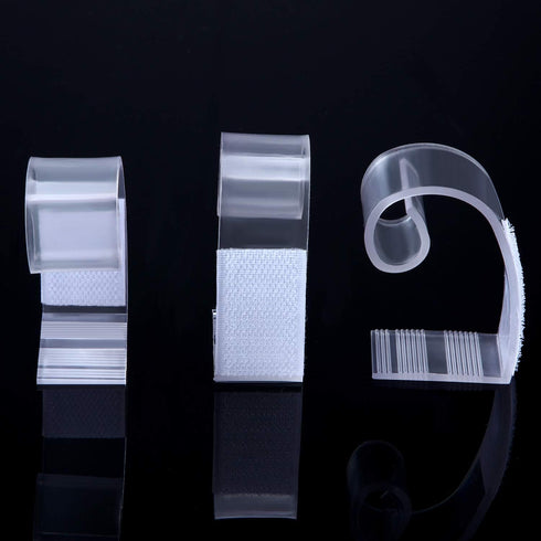 Boao 25 Pieces Table Skirting Clips SMC Model Plastic Tablecloth Clips for Table 1.5-2 Inch with Hook and Loop for Meeting Party Indoor Outdoor Ev...