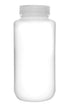 EISCO Reagent Bottle, 1000ml - Wide Mouth with Screw Cap - Polypropylene - Translucent Labs...