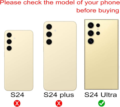 Galaxy S24 Ultra Back Glass Replacement for Samsung Galaxy S24 Ultra 5G Back Glass Cover with Pre-Installed Camera Lens and Adhesive + Repair Tool...