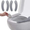 2Pairs Warm Plush Thick Padded Non Slip Soft Toilet Seat Cushion Washable Bathroom Warmer Static Cling Non Adhesive for Toilet, Grey...