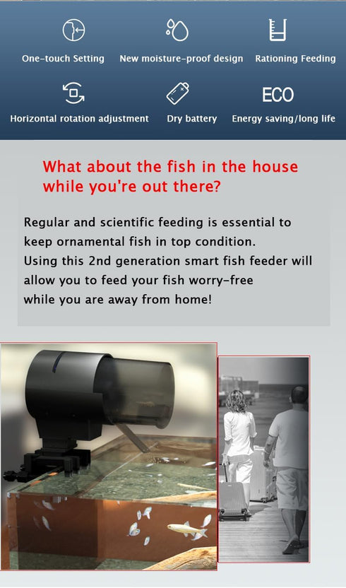 Fish tank feeder, Automatic fish feeder for aquarium, Pond fish feeder, Aquarium feeder, 210ML, Battery powered...