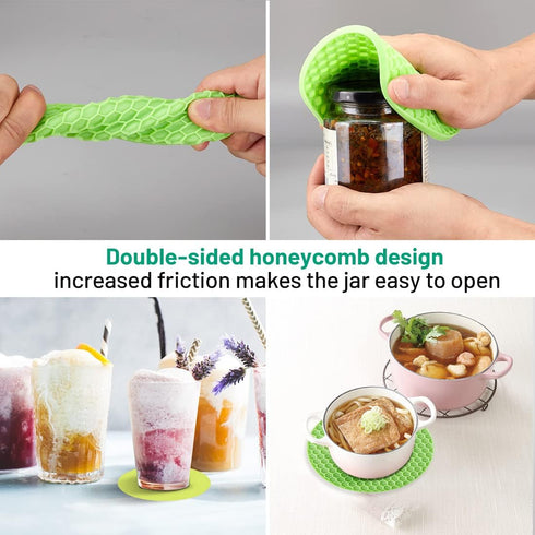 Jar Bottle Opener for Weak Hands,4 &5 in 1 Multi Function Non-Slip Can Lid Opener Tools with Silicone Jar Gripper Pad,Suitable for Seniors,Childre...