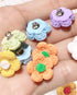 50 Pieces Tiny Flower Plastic Sewing Buttons with Metal Loop Shank Button Floral Fasteners for DIY Jewerly Jacket Sweater Bag Decorative Embellish...