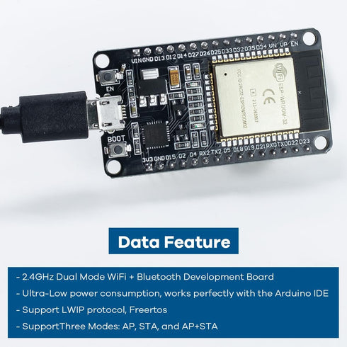 3Pack ESP32 ESP-WROOM-32 Development Board WiFi + Bluetooth CP2102 Dual Core 2.4Ghz Microcontroller Compatible with Arduino...