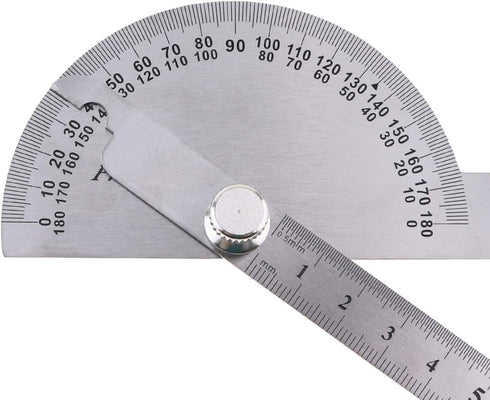 0-180 Degree Angle Finder, Stainless Steel Round Head Rotary Protractor Scale Angle Finder Adjustable Double-arm Ruler Angle, Finder Craftsman Rul...