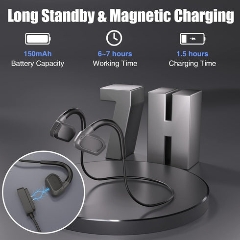 Open Ear Headphones, Air Conduction Bluetooth 5.3 Sport Headphones with Mic Lightweight, IP67 Waterproof Running Headset for Running, Workouts, Cy...