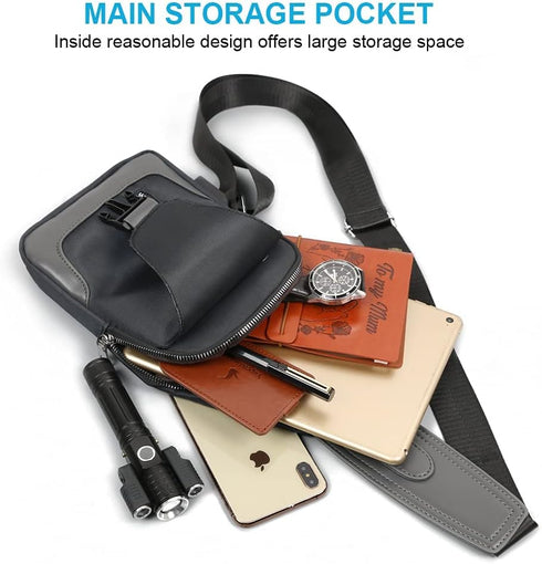 Sling Backpack with USB Charging Port, Chest Bag Crossbody Daypack Shoulder Bag for Men, Hiking, Cycling, Travel...