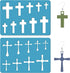 GORGECRAFT 2 Styles Cross Christian Symbol Stencil Jewelry Shape Template Reusable Christ Stencils Christmas Earrings Making Templates for Earring...