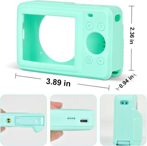 Digital Camera Silicone Case Compatible with CAMKORY/for Lecran/for VAHOIALD/for AiTechny FHD 1080P Kids Camera, Soft Lightweight Protective Sleev...