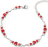 COOLSTEELANDBEYOND Adjustable Link Chain Anklet Bracelet with Charms of Red Solitaire Cubic Zirconia Sparkling...