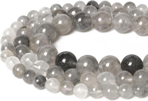 35pcs 10mm Natural Stone Beads Greystone Crystal Beads Energy Crystal Power Gemstone for Jewelry Making, DIY Bracelet Necklace...