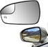 Left Driver side View Heated Mirror Glass Replacement for 2013 2014 2015 2016 2017 2018 2019 2020 Ford Fusion Mirror Glass With Rear Holder Replac...