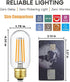 Leools Dimmable E26 led Bulb 8W Equal 75 watt Vintage LED Edison Bulb Clear Glass AC120V 2700K 800LM T14 LED Bulb for Ceiling Fan Light Bulbs, Pen...