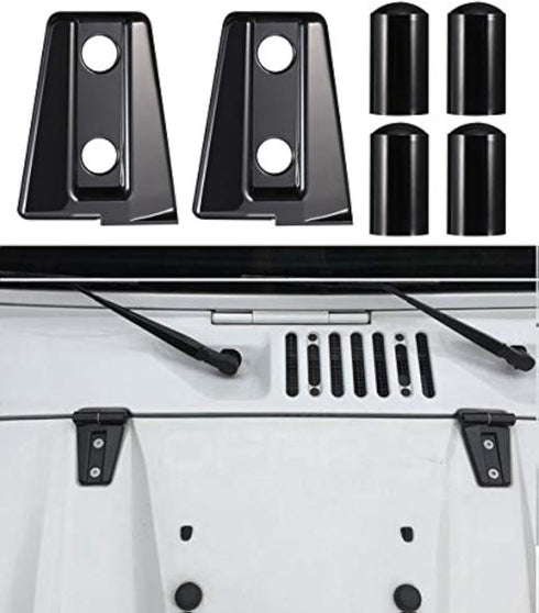 Hooke Road Black Hood Hinge Cover for 2007-2018 Jeep JK Wrangler & Unlimited - Pack of 2...