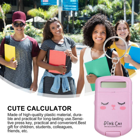 STOBOK Children Toys 2Pcs Mini Calculator Keychain Cartoon Key Chain Cute Cartoon Calculator Electronic Pocket Calculator with Key Ring for Childr...