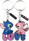 Anime Cartoon Stith Ohana Keychain, Metal Family Key Chain for GWomen and Men...