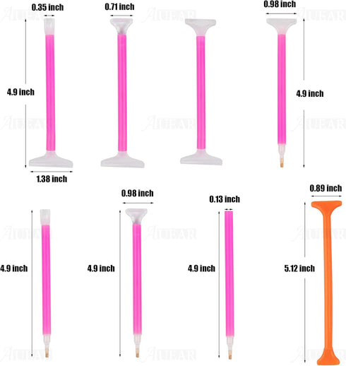 AUEAR, 8 Pack 5D Art Embroidery Pen Set Tools for DIY Craft Decoration......