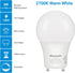 DEWENWILS GU24 LED Light Bulb, 60W Equivalent, Dimmable 2 Prong Light Bulbs, 2700K Warm White, 9W 800 Lumens, A19 Shape Bulbs, GU24 Twist Lock Bas...