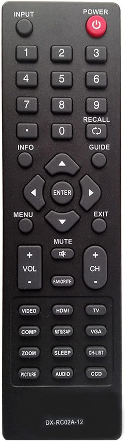 DX-RC02A-12 Sub RC-701-0A DX-RC02A-12 ZRC-400 Replace Remote Control for Dynex TV DX-24L200A12 DX-32L200A12 DX-32L220A12 DX-32L221A12 DX-24L230A12...
