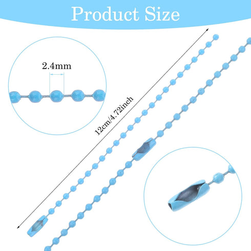 Molain 100Pcs Bead Ball Chain, 2.4mm Stainless Steel Dog Tag Necklace Chains Beaded Keychain Beads Chains for Jewelry Making Supplies Necklace Ear...