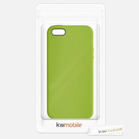 kwmobile Case Compatible with Apple iPhone SE (1.Gen 2016) / iPhone 5 / iPhone 5S Case - TPU Silicone Phone Cover with Soft Finish - Green Pepperc...