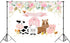 Lofaris Pink Farm Animals Birthday Backdrop - Barnyard Theme Background for Little Princess Birthday Party Decorations - Cute Farmhouse Flower Gir...