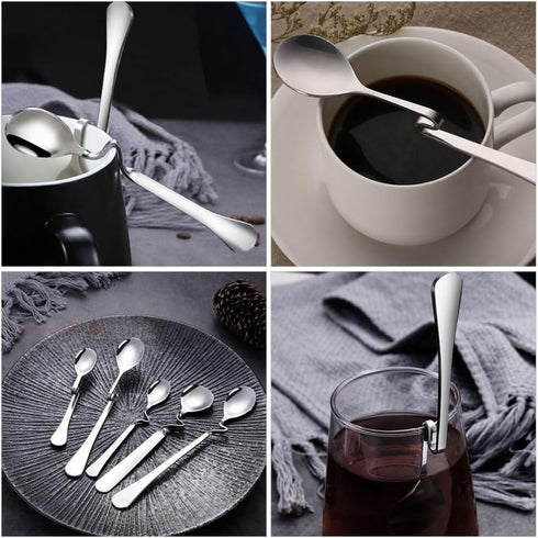 OSALADI 4pcs Espresso Spoon Stainless Steel Jam Honey Spoon Coffee Stir Spoon Milk Mixing Spoons Teaspoon Hanging Cup Dessert Tea Stirring Spoons ...